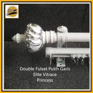 Besi Gorden Double Fullset Rollet Princess Batang Garis Dan Ulir Ganda & Rel Elite Vitrase Murah