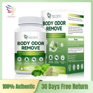 Chlorophyll Body Deodorizing Supplement with 10 Billion CFU Probiotic Vitamin C & E Parsley Peppermint Green Tea Prebiotics Chlorophyll Capsules Supports Breath & Whole-Body Freshness 120 Caps