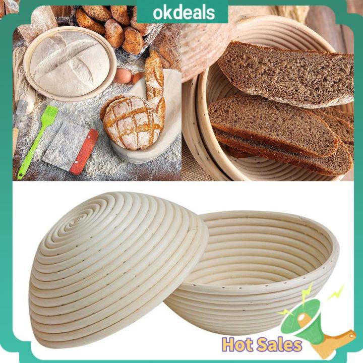 OKDEALS Home Rattan Wicker Fermentation Handmade Brotform Round Dough