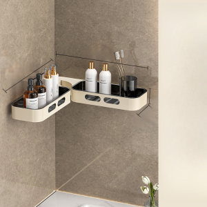 Gray Corner Wall Mounted Multifunctional Shelf single level flat wall mounted shelf