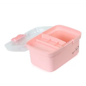 กล่องเก็บของ 2 ชั้นครึ่ง กล่องยา กล่องใส่ตลับยา มีตัวล็อก อุปกรณ์จัดเก็บยา กันความชื้น กล่องยาสามัญประจำบ้าน กล่อง