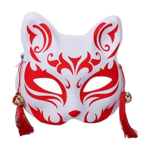 Japanese Anime Half Face Masquerade Foxes Festival Masks Halloween Party Rave Cosplay Props for Adult Mens Womens