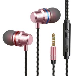 LS เฮดโฟนแบบเสียบหูหูฟังเล่นกีฬาแฟชั่น3.5MM เฮดโฟนแบบเสียบหูใหม่สายลมแบบเรียบง่ายหูฟังซับวูฟเฟอร์โลหะสำหรับไมโครโฟนโทรศัพท์มือถือคอมพิวเตอร์หูฟังสากลพร้อม Mai