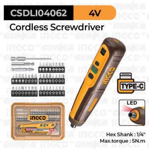 Mesin Bor Cordless Screwdriver 4v INGCO CSDLI0403 Obeng Listrik Mini
