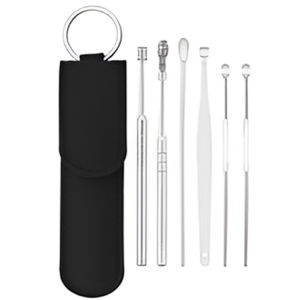 6-Piece Ear Cleaning Kit Spiral Ear Wax Remover Tool Set Safe Gentle Ear Pick With Storage Case