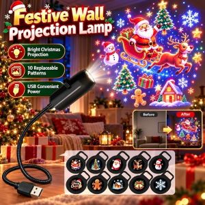 Christmas Projector Light Moon Lamp LED Night Light USB Powered Bedroom Ambient Background Decoration