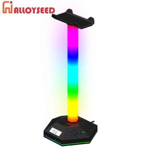 RGB Gaming Headphone Display Stand 12 Light-Mode Headset Holder 3.5mm Audio