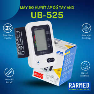 Máy đo huyết áp tự động cổ tay AND UB-525 đo huyết áp nhịp tim