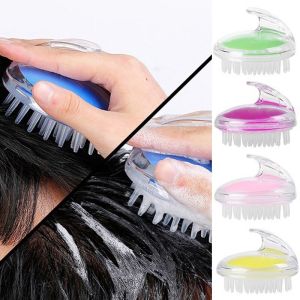 [100% Bersih] Sisir Keramas Rambut Silikon & Sikat Pijat Kepala Shampo Rambut Basah & Kering