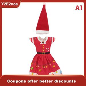 【Y2E2noa】 Christmas Dress Outfit Dress Hats for 11 inch 30cm Doll Clothes Doll Accessories