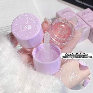 JIANGZHIB Gegebear คริสตัลเจลลี่หน้ากากริมฝีปากช่วยให้ความชื้นในฤดูใบไม้ร่วงและฤดูหนาวป้องกันการแห้งและการซีบซ้อนริมฝีปากลิปออยล์สำหรับนักเรียน