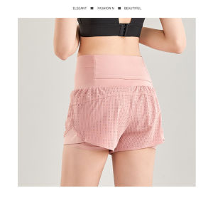 *SG seller* Women Workout Running ShortsActive Yoga Gym Sport Shorts Anti Exposure Fitness Shorts Running Activewear for Women Yoga Workout Shorts Pockets on Back Athletic Shorts Sports Wear for Women Gym High Waisted