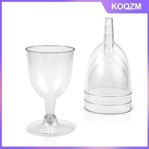 KOQZM 1 6pcs Detachable Wine Glass Portable Detachable Plastic Wine Glasses Lightweight Fall Resistance Reusable for Camping Outdoor