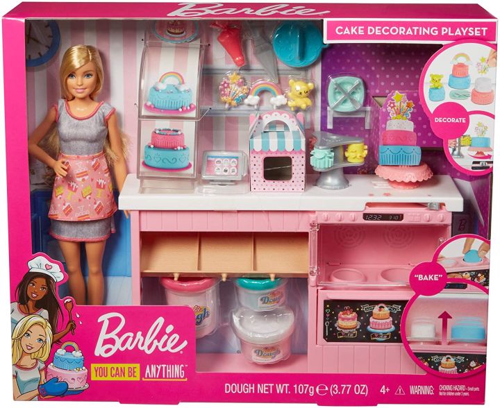 Barbie Cake Decorating Playset with Blonde Doll, Baking Island with