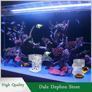 [Dale Dephne] หลอดอะคริลิกใส่อาหารปลาที่ใส่อาหารปลาพร้อมถ้วยดูดสำหรับ2025ตู้ปลาใหม่