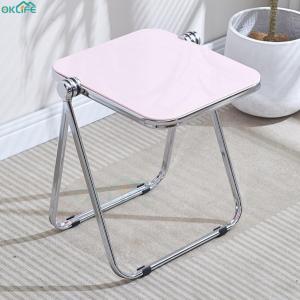 [OKLIFE. SG]Cafe chairs folding stools creative acrylic transparent chairs compact transparent foldable coffee table