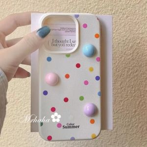 MrHaHa Leather Casing For iphone 16 promax iphone 16 plus iphone 15 promax iphone15 pro iphone 15 plus iPhone 16 15 14 13 12 11 7 X XR Xs 3D Cartoon Cute Puppy Colorful Phone Case Protective Silicone Shockproof Soft Back Cover