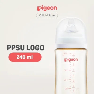 PIGEON Botol PPSU Wide Neck 240ml w/SofTouch Nipple | Pilih Variasi | Botol Susu Bayi | Botol Susu Newborn | Medical Grade | Tahan Hingga Suhu 180 C | Anti Kolik | Dot Seperti Payudara Ibu | Nipple Dot Lembut & Elastis | Nipple Dot Size M
