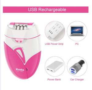 Kemei Womans Epilator USB Charge Hair Removal Machine Electric Rechargeable Lady Shaving Trimmer Hair Removal Personal Care Female pubic hair trimmer