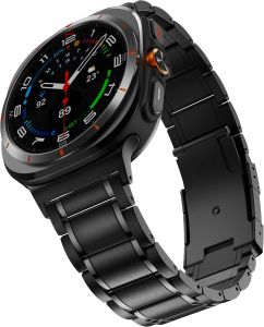 Titanium Band for Galaxy Watch Ultra 2/1 Band 47mm Men Black Fit for Galaxy Watch Ultra 2/1 47mm Band Titanium Metal Band Business Replacement Strap