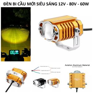 Đèn bi cầu motofish 2 màu siêu sáng 45W 12v-80v lắp các loại xe máy ô tô xe điện chống nước hàng víp đèn trợ sáng xe máy loại tốt