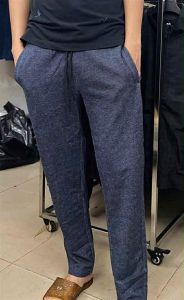 Quần nỉ dệt kim Insidemen IPA008W2 xanh than suông gấu