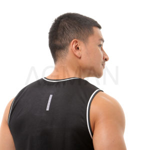AGMAN Sleeveless Kaos Gym Fitness Tanpa Lengan Pria Variasi Stripe Dryfit Keren Terbaru