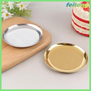 【feitong】🚕🚕【HOT SALE】 Light Luxury Style Metal Jewelry Tray Stainless Steel Storage Tray Dormitory Cosmetics Jewelry Plate Decoration