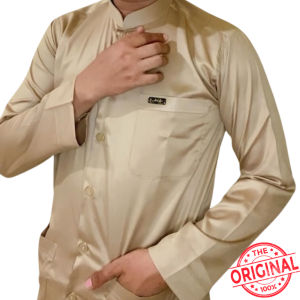 Baju koko Coksu Original Saudi Polyester Import lengan panjang Haibah polos full kancing / Baju Pria Muslim Elit Mewah Berkelas dan Berkualitas Alghin Exclusive 47
