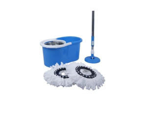 👍CHEAPEST!👍 Mop Bucket Set Stainless Steel with Spin 360 Wringer and 2 Microfibre Mop Pad Head with Spin Dry