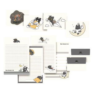 1 Set Writing Paper and Envelopes Set Stationery Paper Little Black Cats Letter Paper for Gift Cards Party Invitations