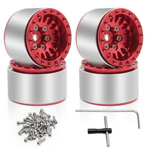 Wheel Hubs Beadlock Wheel Set of 4 for 1/18 Remote Control Crawlers SCX24 and TRX4M Model