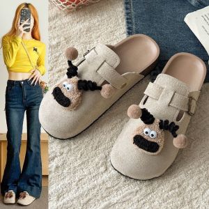 Free Shipping Cartoon Cute Slip-On Mules For Women New Autumn Style Comfortable Thick-Soled Design