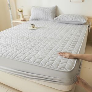 LLCY 90/120/150/180cm Fitted Sheet Skin-friendly Non Slip Elastic Bedsheet Thicken Elastic Band Bed Cover Bedroom Use