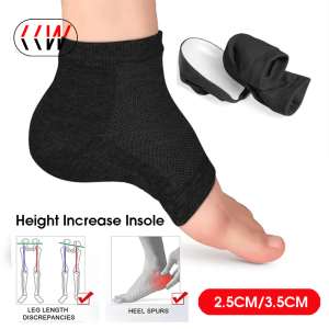 CCW 1Pair Silicone Invisible Inner Height Insoles Lifting Increase Socks Outdoor Foot Protection Pad Men Women Heel Cushion Hidden Insole