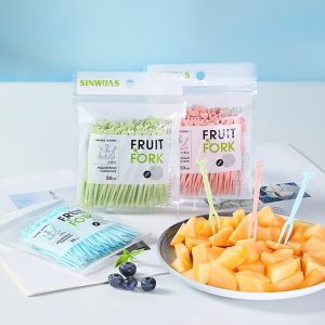 50pcs Disposable Plastic Fruit Forks Picks Bistro Cocktail Forks Appetizer Forks Cake Dessert Forks Party Supplies