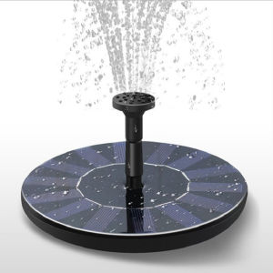 Mini Solar Floating Fountain Pump Round Solar Powered Garden Water Pumps Waterfall Floating Sprinkler for Pool Patio Lawn Decoration