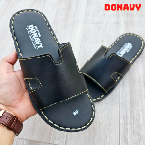 Dép Quai Ngang Nam Da DONAVY Cao Cấp Kiểu Chữ K Đặc Biệt May Quai Và Đế Chắc Chắn V.CKS