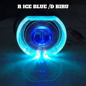 LAMPU PROJIE BILED ALA ALA 45 INCH CUT OFF HIGH LOW KUNING PUTIH 35 WATT PLUS DEVIL PLUS SHROUD BMW  5 KABEL UNVERSAL ZM55