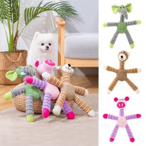LINHU 35cm Sounding Doll Plush Dogs Toy Interactive Tooth Cleaning Pet Companion Toy Fun Cartoon Squeaky Toy