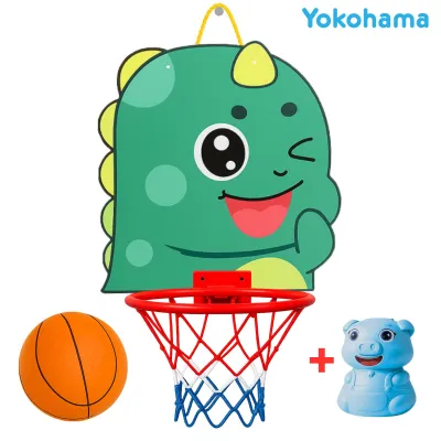 Japan Yokohama Kids Mini Basketball Hoop Set Wall and with Stand Mounted Tiger and Other Characters Durable Backboard Indoor and Outdoor with Ball