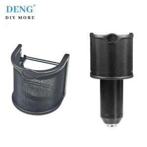 🎀🎁【Special price】Deng แผ่นกรองไมค์แบบมือถือ1ชิ้นแผ่นเสริมทรงป๊อปอัปเกรดเป็นแผ่นตาข่ายโลหะสองชั้นที่ใส่ไมโครโฟน ETamine ที่ครอบกระจกบังลม