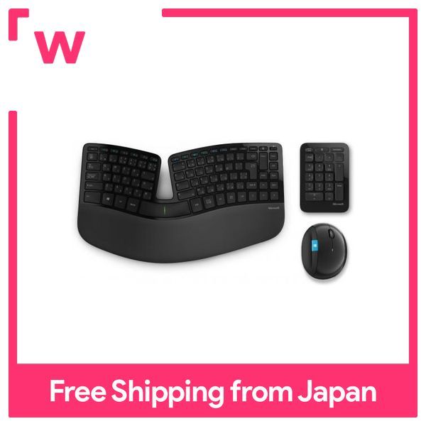 Microsoft Keyboard Mouse Set Wireless/Security with Encryption Sculpt Ergonomic Desktop AES L5V