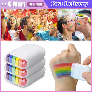 ⭐【LazTop Seller】Rainbow Face Body Paint Stick Washable Face & Body Paint Sticks Make-up For Marches Parties Lgbt Pride Lesbian & Gay Parades LZC-LGBT-Face-Paint-6Colors