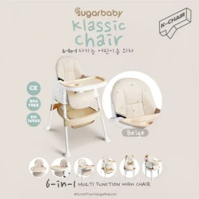 Sugar Baby My Chair - Booster & High Chair 6 Growing Stages // KLASSIC CHAIR // SB925 KURSI TINGGI BAYI