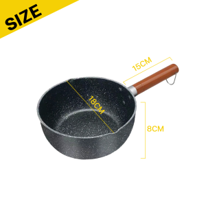 (จัดส่งจากกรุงเทพ)หม้อต้มด้ามยาว หม้อต้มนม หม้อต้ม หม้อเคลือบ กระทะ ด้ามไม้ non stick ไม่ติดก้นหม้อก้นกระทะ