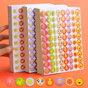 Children Reward Stickers School Praise Cartoon Sticky Paper Pentagram Red Flower Smiley DIY Stickers Stationery Sticker