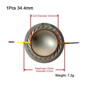 CATEGORY NONSENSE17SE6 1Pcs Hore Diaphragm Structure Tweeter Voice Coil Membrane 34.4mm 44.4mm 51.5mm 72.2mm 74.5mm DIY Speaker Modification Treble Speaker Repair Part Durable Titanium Film Diaphragm Audio Equipment Maintenance