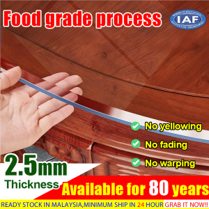 【24 hours delivery】pvc round table cloth pvc table cover 2.5mm transparent round table cover pvc round table protector waterproof and oil-proof resistantscaldresistant and wash free circular clean anti-slip scratchproof tebal soft cloth thick table mat