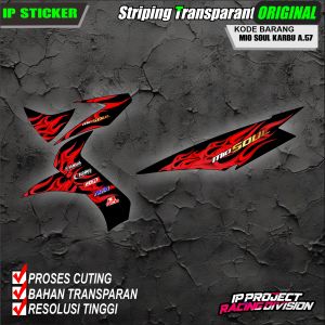 (COD) STICKER STRIPING ORIGINAL MOTOR YAMAHA MIO SOUL CARBU DESAIN RACING HOLOGRAM DAN TRANSPARAN